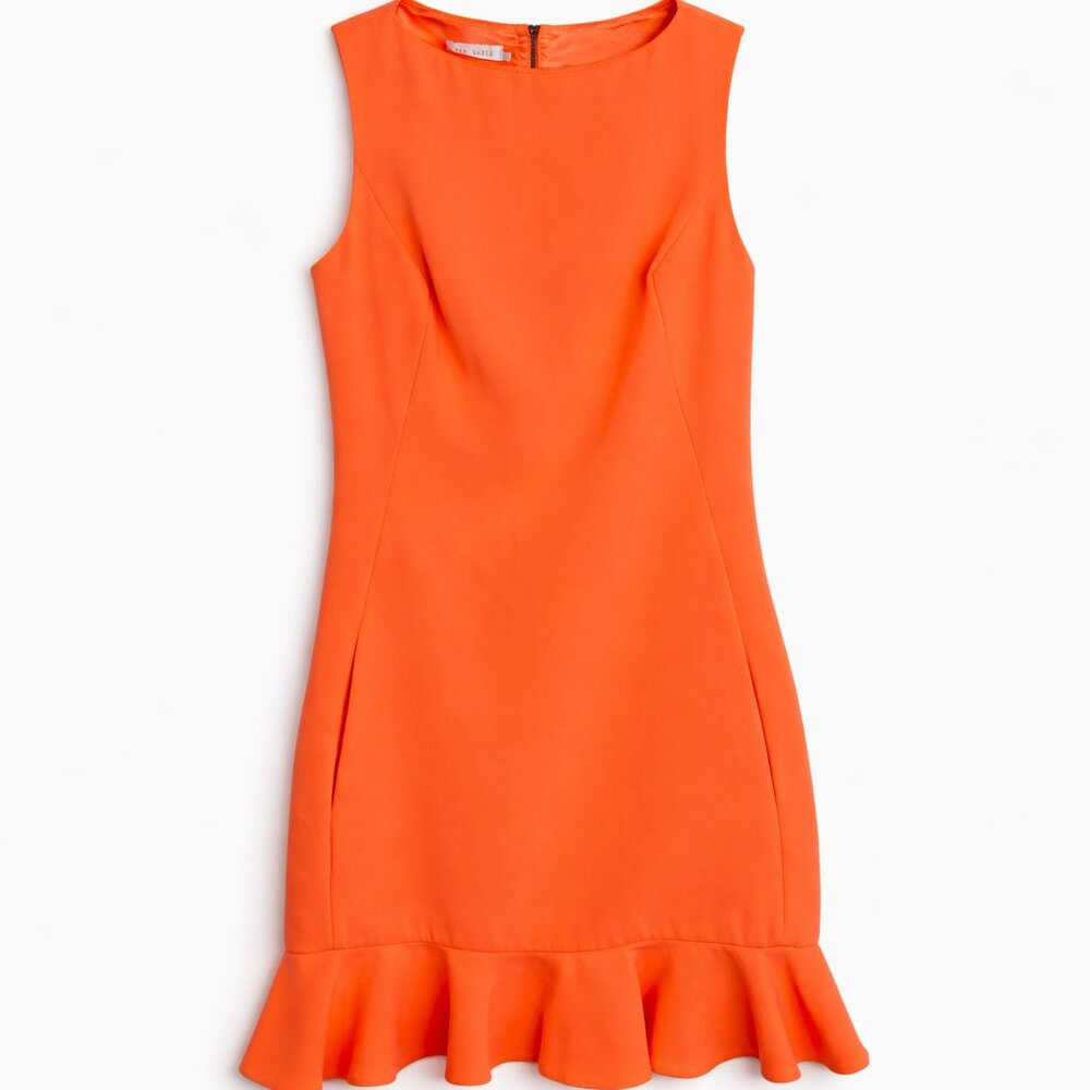 Ted Baker Omelia Crepe Frill Hem Tunic Dress Light Orange Women’s 2
